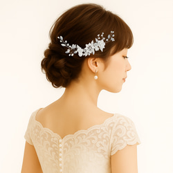 H-42】ブライダル ヘッドドレス ウェディング ヘアアクセサリー