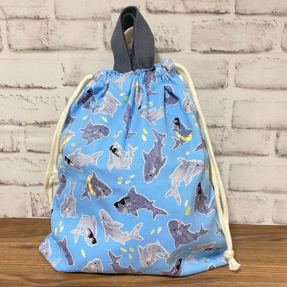 ♥︎ハンドメイド♥︎お道具袋(くじら&ドット) 入園グッズ 入学グッズ 無し 