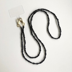 [スマホショルダー]Beads design mobile shoulder(Black) 3枚目の画像