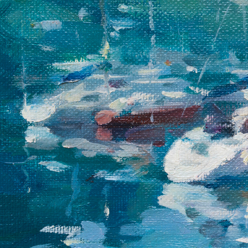 爽やかな風-1】油絵原画 M3サイズ 一点物 イーゼル付 豪華