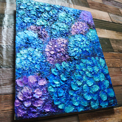 油絵 絵画【青い紫陽花】 9枚目の画像