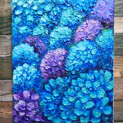 油絵 絵画【青い紫陽花】 7枚目の画像