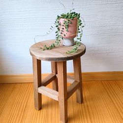 ウッドスツール（LOW）　インテリア雑貨　観葉植物　椅子雑貨　小物置き　お洒落ガーデニング　 6枚目の画像
