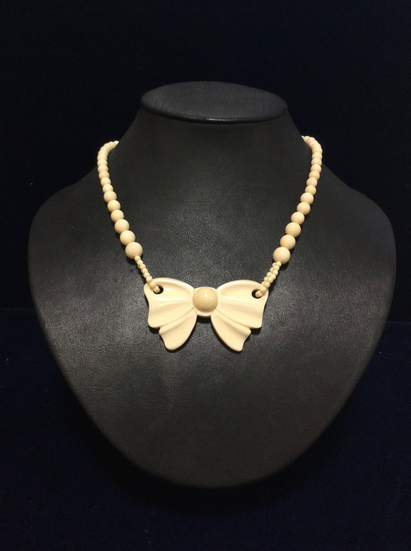 ☆本象牙ネックレス（リボン）A-68 ※ ネックレス・ペンダント