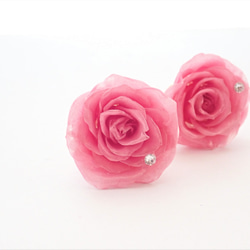 本物の花　ローズメリアのピアス　プリンセスピンク　パールキャッチ　Tenshinranman’s Rosemantic 5枚目の画像
