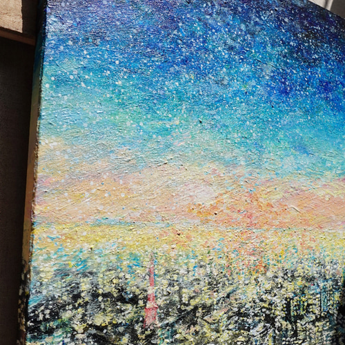 東京タワー 風景画 アクリル 送料無料 「東京タワー」原画 フレーム付き アクリル画（アート