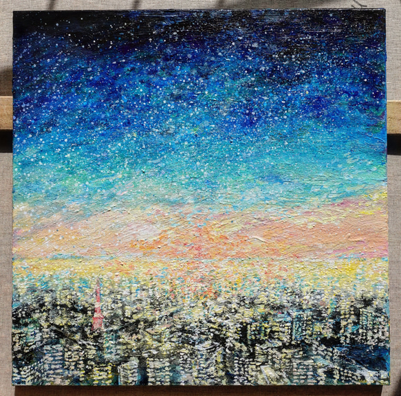 風景画 油絵 東京タワー