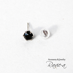 pt900 1 顆黑色鑽石耳環 0.5 克拉 單耳男女皆宜 第7張的照片
