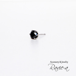 pt900 1 顆黑色鑽石耳環 0.5 克拉 單耳男女皆宜 第2張的照片