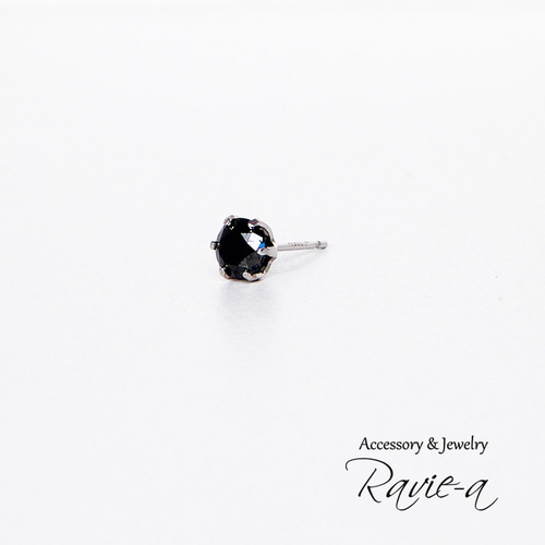 pt900 ブラックダイヤモンド1粒ピアス 0.5ct 片耳用 メンズ ユニ pt900 ブラックダイヤモンド1粒ピアス 0.5ct 片耳用 メンズ ユニ