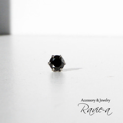 pt900 ブラックダイヤモンド1粒ピアス 0.5ct 片耳用　メンズ ユニセックス 3枚目の画像