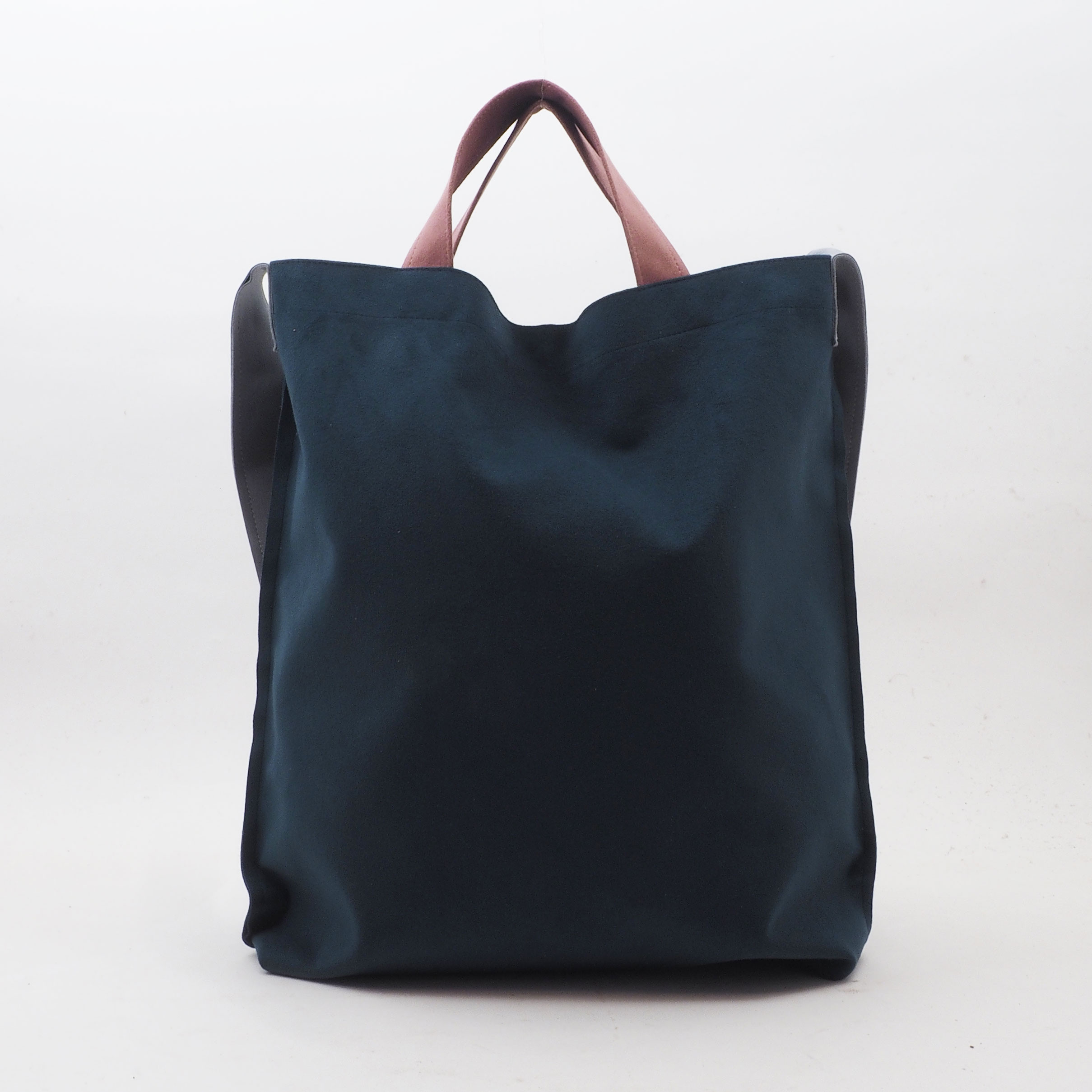 ＜即納＞ショルダー＆ハンドバッグ（Dグリーン×ピンク×グレー）390*390*80/人工皮革/S&H005