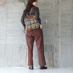 可手提可挎！ 3向花朵鉤針背包 (23s-09) 綠色 第11張的照片