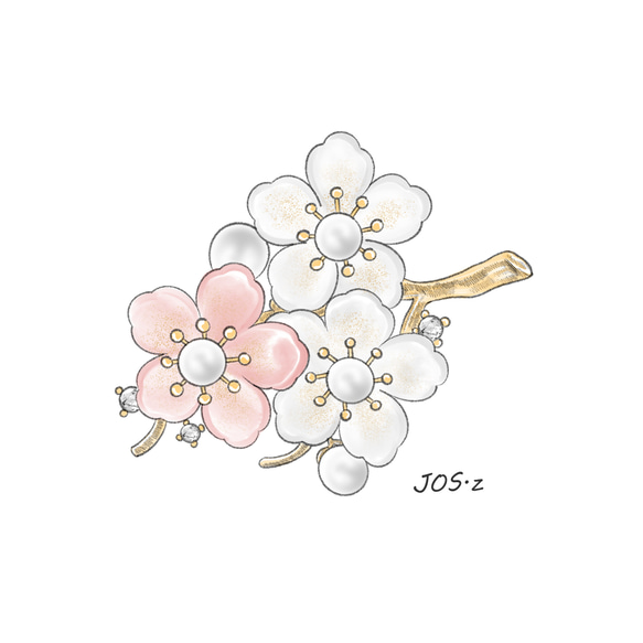 枝に咲くお花のブローチ　桜　花海棠　入園式　卒業式　 3枚目の画像
