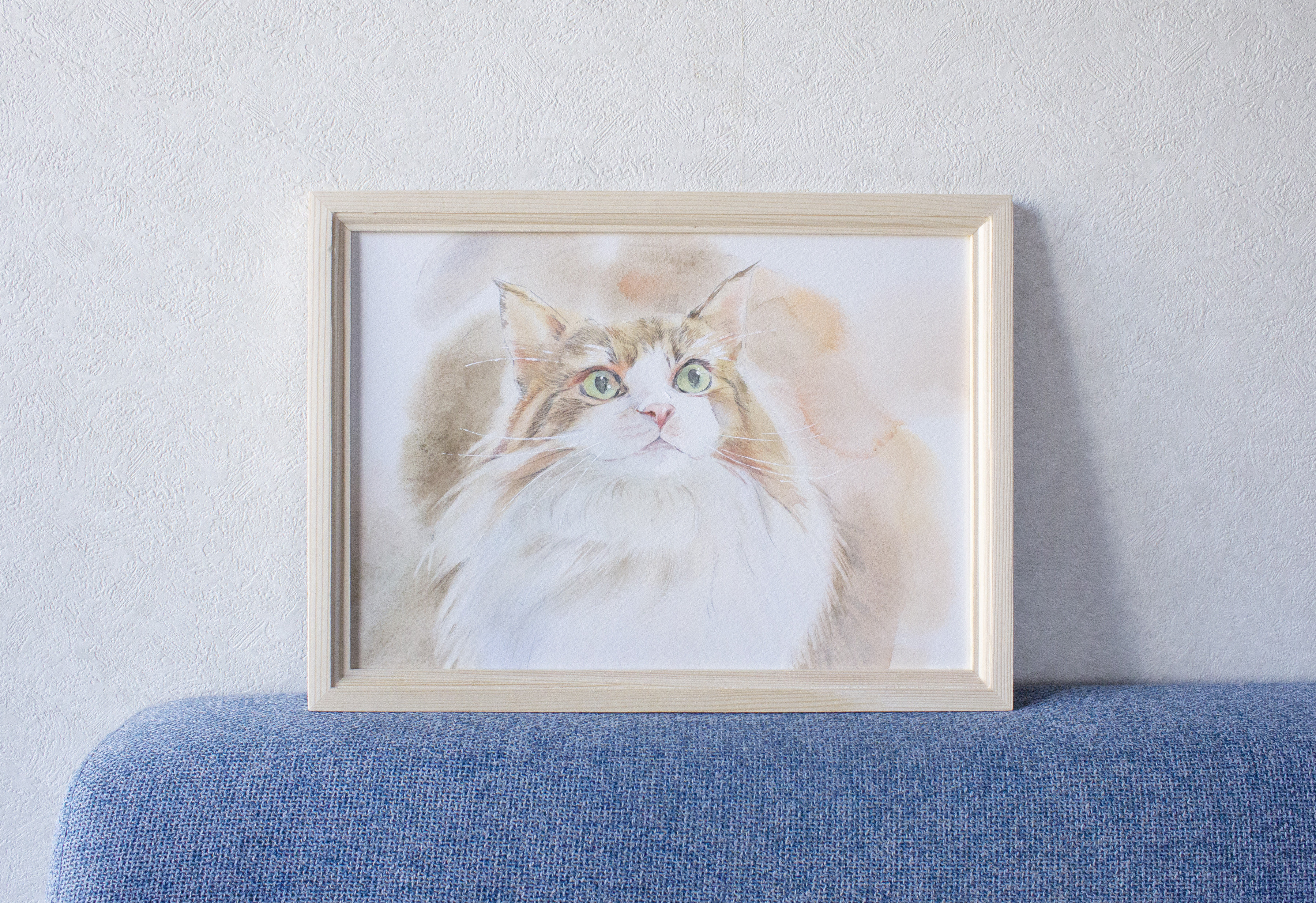 背景色を選んでにゃんこ アクリル画 原画 猫 高から