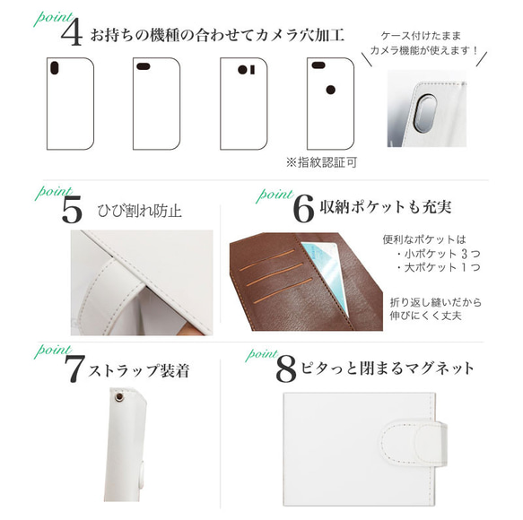 名入れ ウィリアムモリス スマホケース 手帳型 カバー iPhone16e 15 14 SE ほぼ全機種対応 送料無料 13枚目の画像