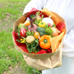 母の日【いろいろ野菜のブーケ O3】食いしん坊のブーケシリーズ 2枚目の画像