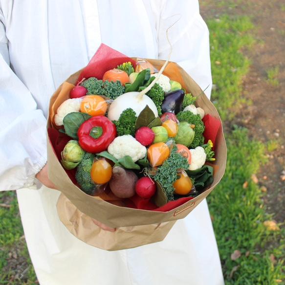 母の日【いろいろ野菜のブーケ O3】食いしん坊のブーケシリーズ 6枚目の画像