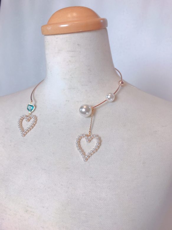 pearl heart choker 2枚目の画像