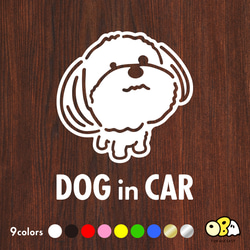 DOG IN CAR/シーズーA カッティングステッカー KIDS IN CAR・BABY IN CAR・SAFETY 1枚目の画像