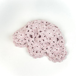 フラワーモチーフのベビー帽子(ピンク) 3枚目の画像