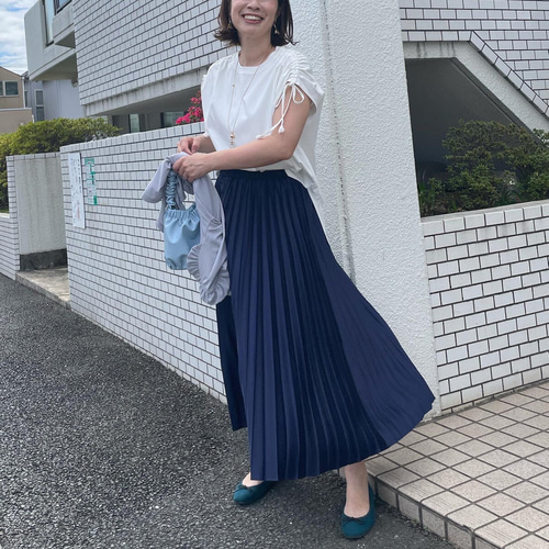 洗ってもプリーツそのまま♪ 1年中OK スラリと細見えプリーツスカート