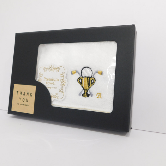 Golf-Winning  Cup刺繍入り今治タオルハンカチｰ　GIFTBOX入り 6枚目の画像