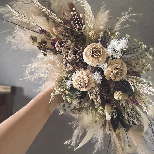 ドライフラワー壁掛けアレンジ】空間装飾 北欧インテリアに ドライ