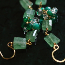 緑と緑・緑色の耳飾り 8枚目の画像
