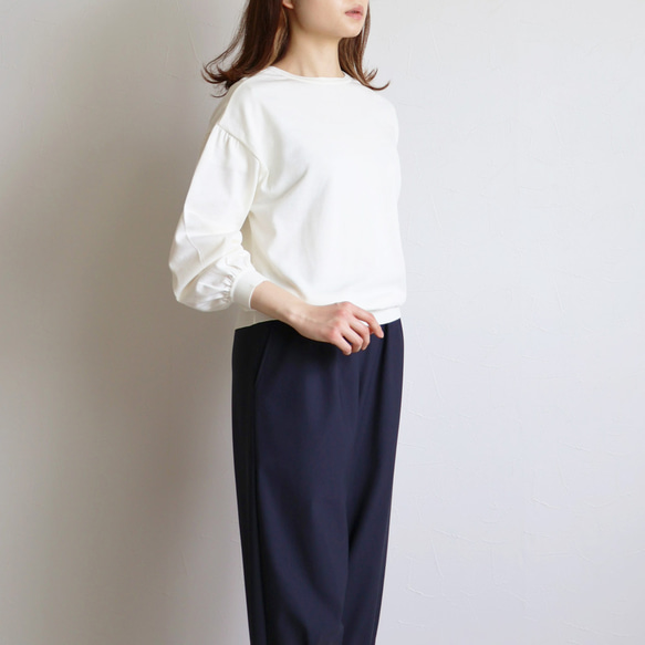 售罄！ [100% 棉] High Gauge Shell Button Puff Sleeve Cotton 3WAY Lon 第2張的照片