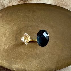 Fork ring-Navy×Herkimer diamond （フォークリング-ハーキマー） 4枚目の画像