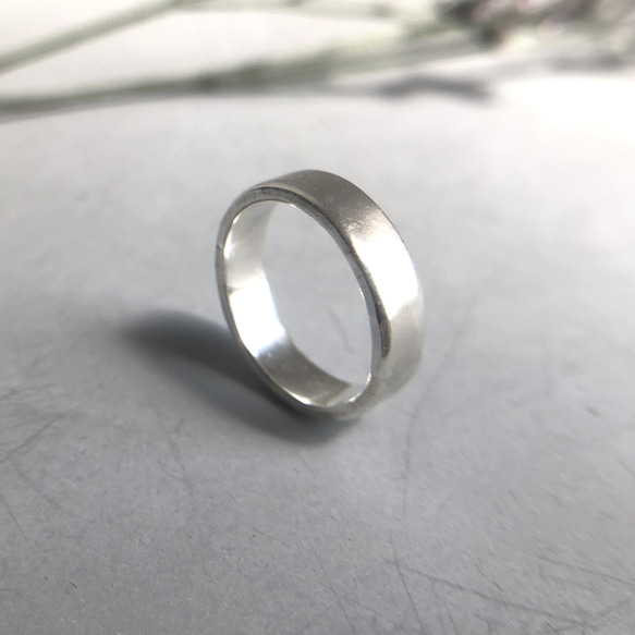 mat ring silver 5mm /シルバー/リング/指輪/マット/艶消し/シンプル/刻印 2枚目の画像