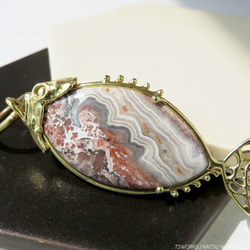 アゲート フィッシュ チャーム /Sangria Lace Agate Fish charms 3枚目の画像