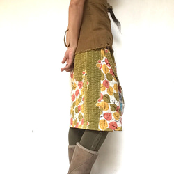 C フリーサイズ！ラリーキルト ラップスカート⭐︎刺し子 グドゥリー 巻きスカート カンタ 2枚目の画像