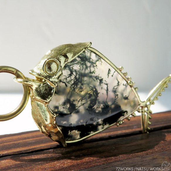 モス アゲート フィッシュ チャーム / Moss Agate Fish charms ll 3枚目の画像