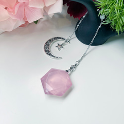 OLINA DESIGN 粉水晶 天使淚 粉晶六芒星 尖錐 靈擺 項鍊 吊墜 大衛星Rose Quartz 第1張的照片