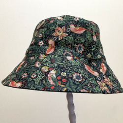 ☆受注製作☆ 帽子 simply ハット ウィリアムモリス　カーキ　60cm 3枚目の画像