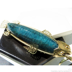 アゲート フィッシュ チャーム / Blue Agate Fish charms 3枚目の画像