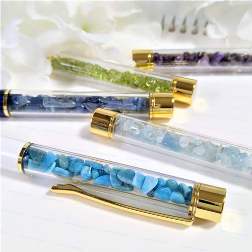 組合せ自由 天然石屋さんのボールペン 天然石 さざれ入り ボールペン