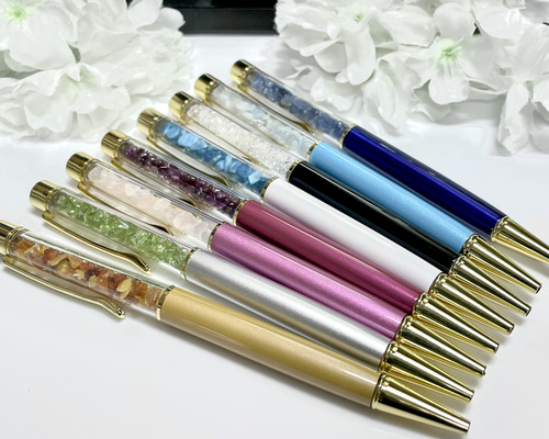 組合せ自由 天然石屋さんのボールペン 天然石 さざれ入り ボールペン