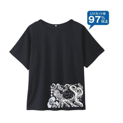 タコ柄 レディース UVカットTシャツ接触冷感【S～4L】大きいt