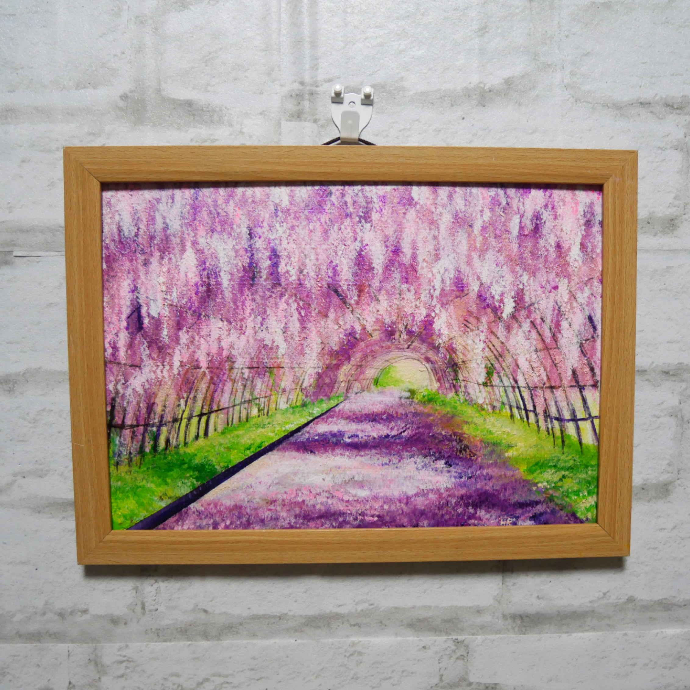 油絵 絵画【藤の花祭り】