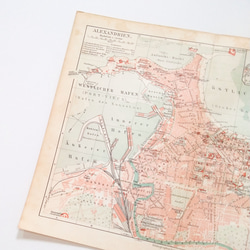 エジプト アレクサンドリア アンティークマップ 古地図 ヴィンテージペーパー 図版 マイヤー百科事典 1957-37 2枚目の画像