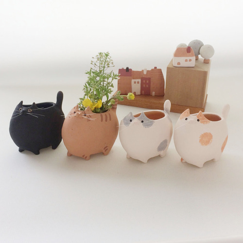 作家さま　ilo 猫型陶器 花瓶 専用 作家さま ilo 猫型陶器 花瓶 チャ猫 専用 作家さま ilo 猫型