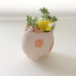 [受注制作]テクテクNEKO TSUBO（素焼きの猫　花器） 9枚目の画像