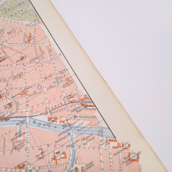 ドイツ ベルリン都心部 アンティークマップ 古地図 ヴィンテージペーパー 図版 マイヤー百科事典 1957-43 8枚目の画像