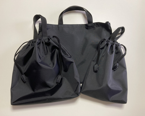 入園入学3点セット　【黒ハートヌビ×黒チェック】　女の子　レッスンバッグ　上靴袋 fa46c7050846d49e3393eecf907a81