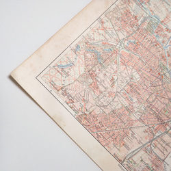 ドイツ ベルリンと郊外 アンティークマップ 古地図 ヴィンテージペーパー 図版 マイヤー百科事典 1957-44 5枚目の画像