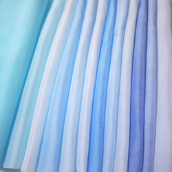 (O-01) 純絲身襯（和服襯） 手染身襯 12 件套 藍色漸變 Tsumamizaiku 布 第2張的照片