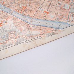 イタリア フィレンツェ アンティークマップ 古地図 ヴィンテージペーパー 図版 マイヤー百科事典 1957-32 6枚目の画像